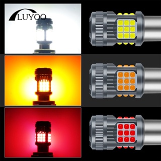 LUYOO 1Pc 30W 5000LM LED 1156 P21W BA15S 1157 BAY 15D P21/5W Canbus พัดลม BAU15S PY21W T20 7440 W21W 7443 W21/5W ไฟเลี้ยวย้อนกลับสีขาว Amber สีแดง