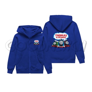 เสื้อแจ็กเก็ต มีฮู้ด มีซิป ลาย Thomas AND FRIENDS NAMA สําหรับเด็ก