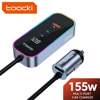 Toocki ที่ชาร์จ USB Type C 155W PD 3.0 QC 3.0 หลายพอร์ต หน้าจอดิจิทัล สําหรับรถยนต์