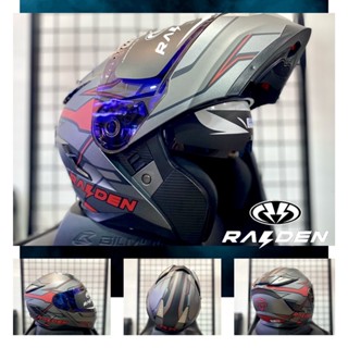 หมวกกันน็อค Raiden ยกคาง แว่น2ชั้น