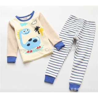 L-PJB-501 ชุดนอนเด็กแนว Baby สีครีม ลายไดโน Size-130 (6-7Y)