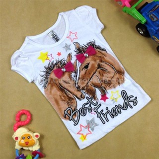 TSG-788 เสื้อยืดเด็กผู้หญิง Horse Size-90 (1-2Y)