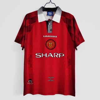 เสื้อกีฬาแขนสั้น ลายทีมชาติฟุตบอล Manchester United 1996/97 ไซส์ S-XXL สไตล์วินเทจ