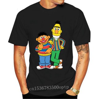 เสื้อยืดลําลอง สําหรับผู้ชาย แขนสั้น คอกลม พิมพ์ลาย Bert And Ernie