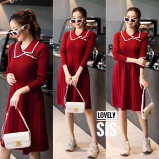 🌈🌿🌺🌸🌼❤️🤎🇰🇷 Knit pearl Qipow Long Sleeve Dress