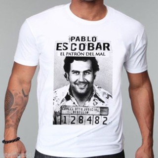 เสื้อยืดครอป เสื้อยืดแขนสั้นลําลอง ผ้าฝ้าย 100% พิมพ์ลาย Gangster Pablo Escobar Weed Mafia Scareface Luc