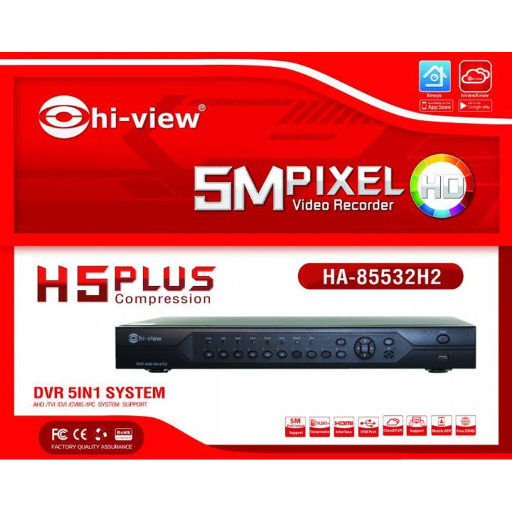 เครื่องบันทึกเสียง Hiview HA-85532H2 DVR 5-in-1 / 5MP / H5+compression