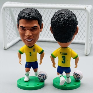 Soccerwe ตุ๊กตาฟิกเกอร์ฟุตบอล ความสูง 6.5 ซม. 2022 World Cup 3 Thiago Silva ขยับได้