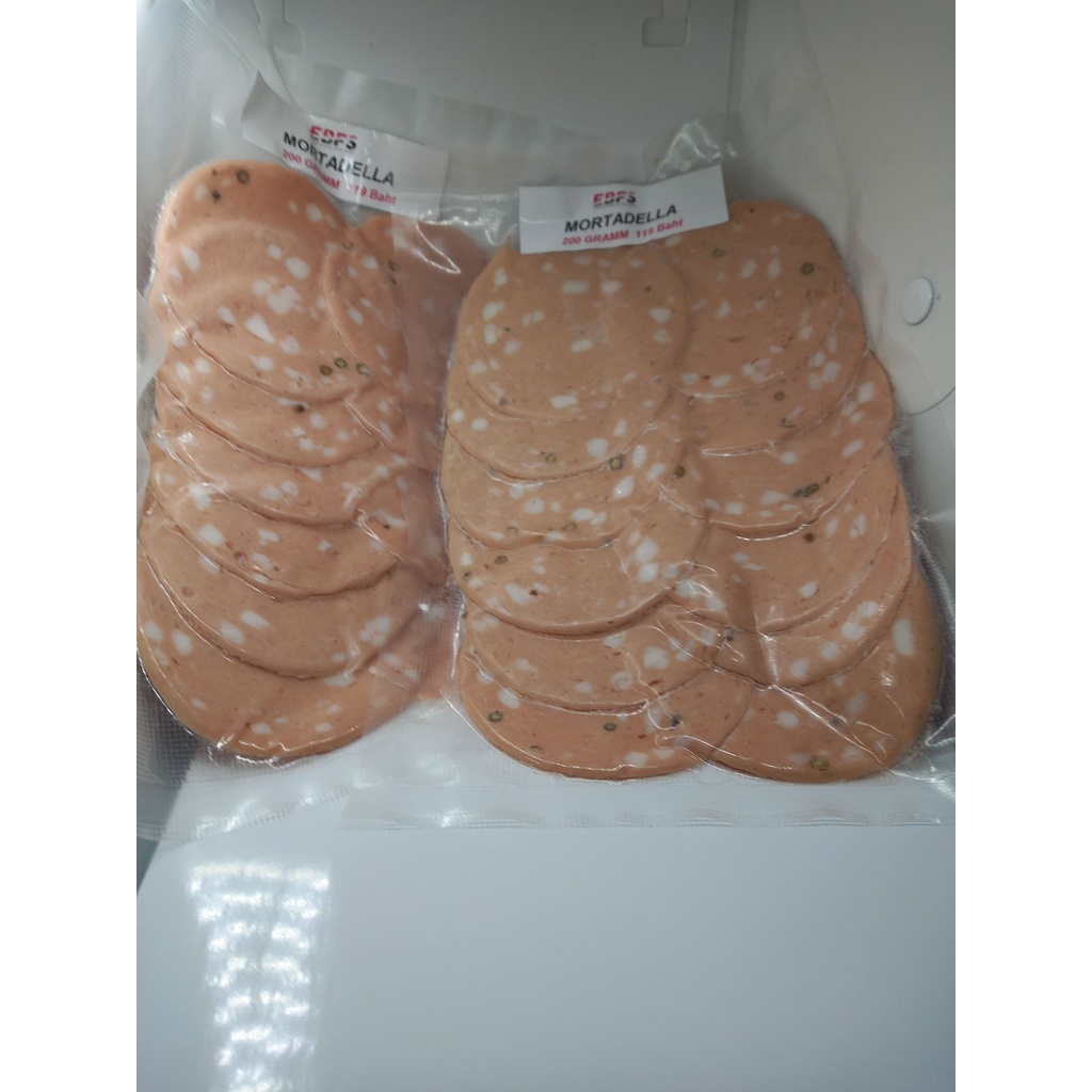 2 & 200 Gramm Mortadella/เยรามันมอร์ตาเดลล่าถุง 200 กร้ม ×2 ถุง