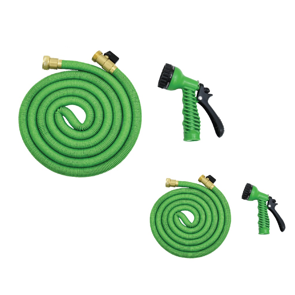 GALAXY สายยางยืดหด(หัวทองเหลือง) ฉีดน้ำ ยืดได้ สายยางฉีดน้ำ สายยาง 15 เมตร 7.5 เมตร