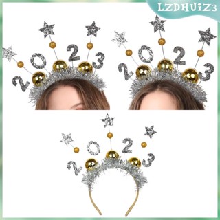 [lzdhuiz3] 2023 New Year Headband Hair Hoop Decorations Shinning Sequin Cute Hair Hoop Accessories for New Years Eve Party Supplies Festival Carnival