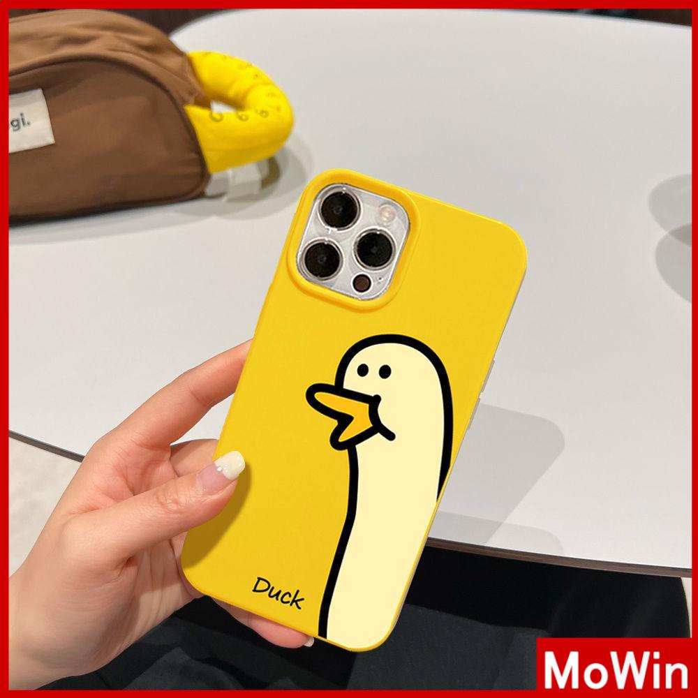 Mowin - เข้ากันได้สำหรับ 15 เคสไอโฟน11 สำหรับ 14 Pro max เคส iPhone เคสนิ่มสีดำเคส TPU ลูกอม กันกระแทกรูใหญ่ป้องกันกล้องสีเหลืองเป็ดน่ารักเข้ากันได้สำหรับ iPhone 13 Pro max 12 Pro Max 11 xr xs 7Plus 7 8