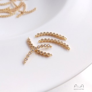 จี้สร้อยคอ ต่างหู สร้อยข้อมือ รูปตัว C สีทอง 14k แฮนด์เมด diy