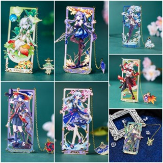 Hutao Genshin Impact bookmark Nahida new Wanderer keyring Scaramouche Balladeer birthday gift Raiden Shogun shadow souvenir Yae Miko Collectible Kamisato Ayaka Ornaments Kazuha Vision Xiao anime Keqing animation Ganyu Metal Yoimiya Yunjin