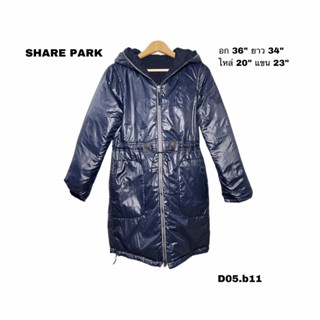 SHARE PARK coat ใส่ได้สองด้าน ด้านผ้าร่มกันน้ำกันหิมะได้ อก 36 ยาว 34  D05.b11