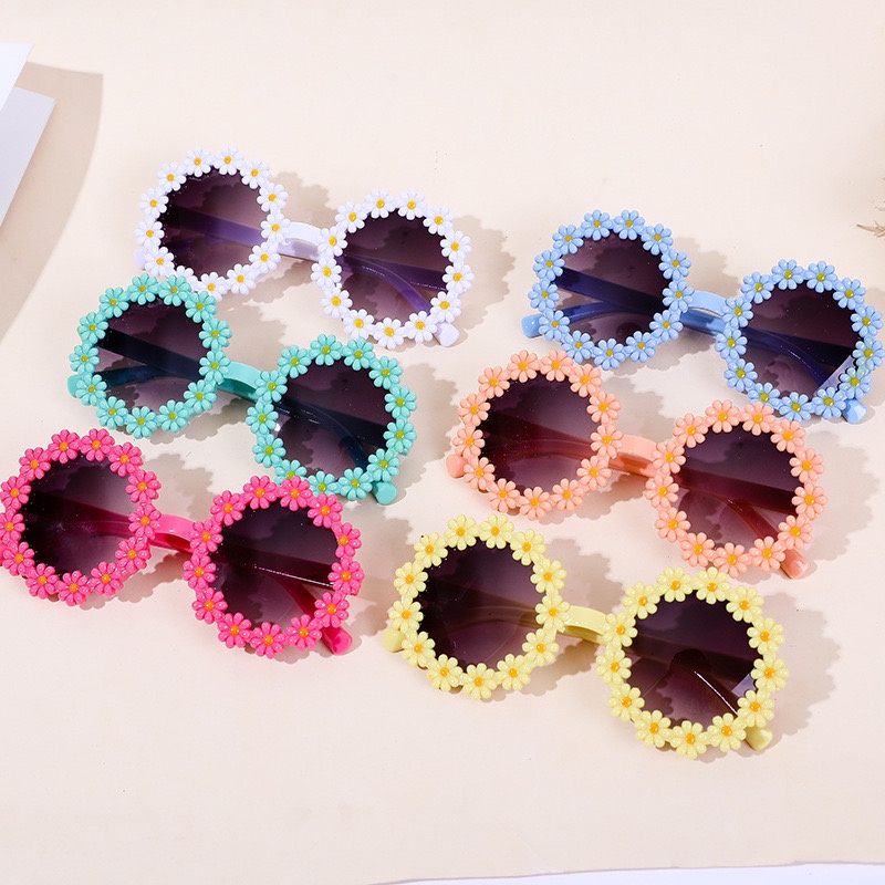 พร้อมส่ง แว่นเด็ก แว่นตาแฟชั่น ทรงกลม ลายดอกไม้ ป้องกันรังสียูวี 400 CJ18