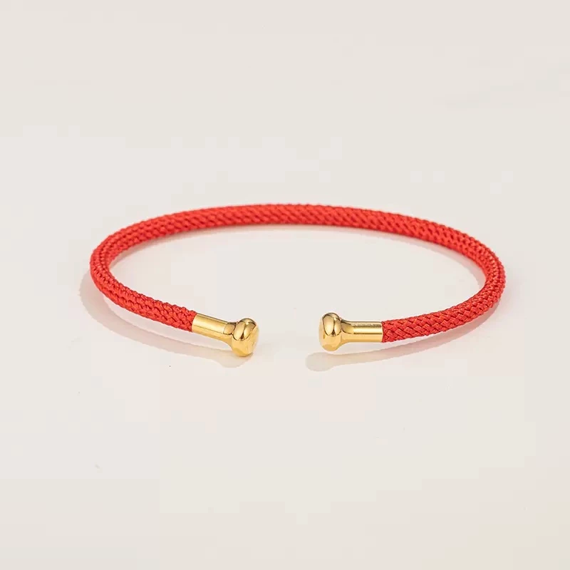 สร้อยข้อมือเชือกลวดเหล็กถักรูปตัว C 3 มม. สีแดง thumbnail 10