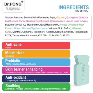 [4 ฟรี 1] สบู่ลดสิวสูตรอ่อนโยน Dr. PONG Natural Volcanic Sulphur 3% Soap with BHA 2% ดอกเตอร์พงศ์ สำหรับคนเป็นสิว