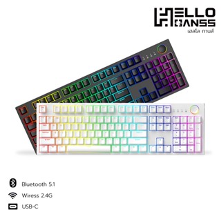 HELLO GANSS GS3104 RGB Wireless Mechanical Keyboard (คีย์บอร์ดไร้สายภาษาไทย)