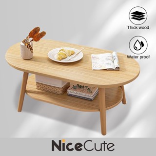 Nice Cute โต๊ะกลางโซฟา รับแขก 2 ชั้น ทรงกลม เรียบหรู สไตล์โมเดิร์น พร้อมส่ง
