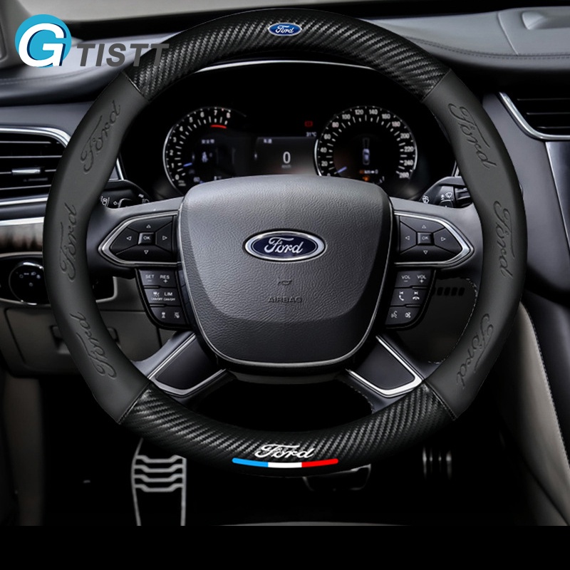 GTISTT ที่ครอบพวงมาลัยคาร์บอนไฟเบอร์ สําหรับ Ford Ranger Fiesta Everest Ecosport Transit Focus Explorer Mustang Mondeo Territory