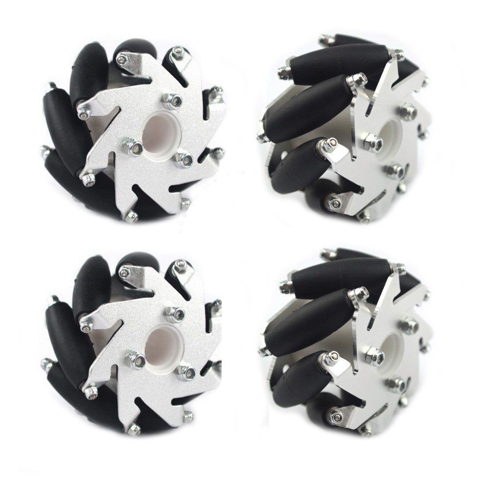 Mecanum Wheel Aluminium 60mm วัสดุอลูมิเนียมคุณภาพสูง 1ชุด(4ล้อ) (แถมข้อต่อมอเตอร์)