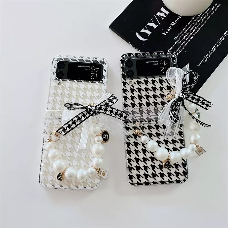 CASE SAMSUNG Z FLIP 4 5G / Z FLIP 3 5G เคสมุกเกาหลีพร้อมวงดนตรีและฝาครอบ HINGE