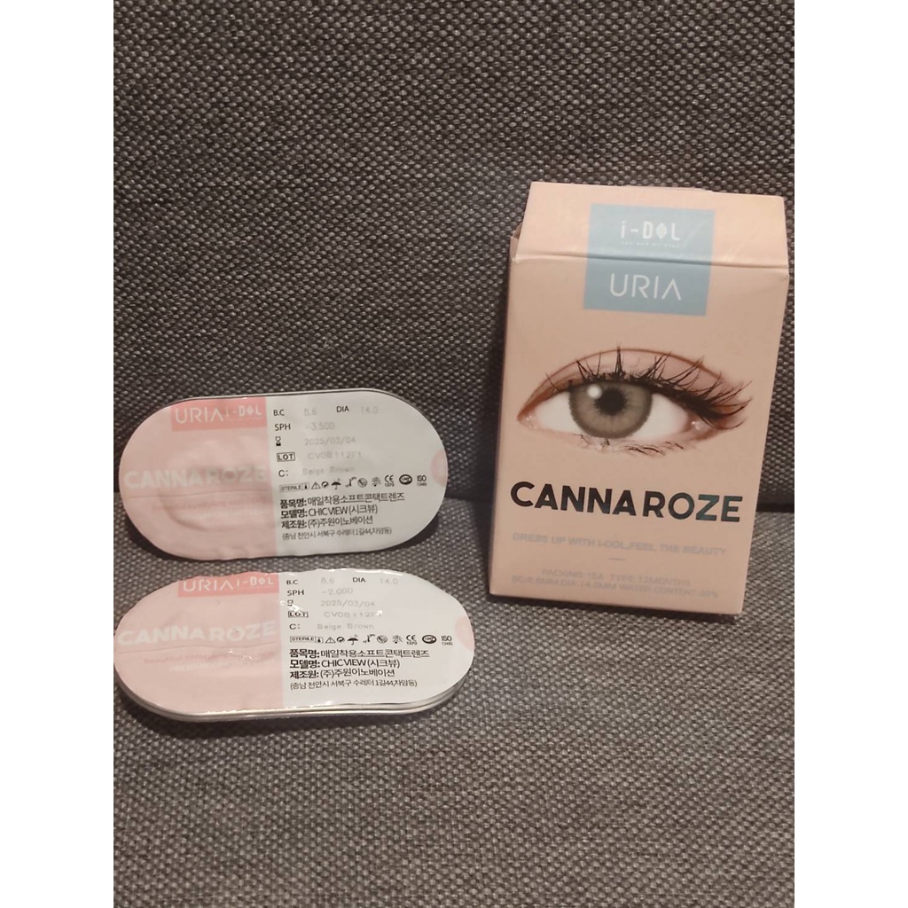 [ส่งต่อแยกข้าง] i-DOL LENS รุ่น CANNAROZE สี Beige Brown คอนแทคเลนส์รายปี ค่าสายตา -2.0 และ  -3.5 co