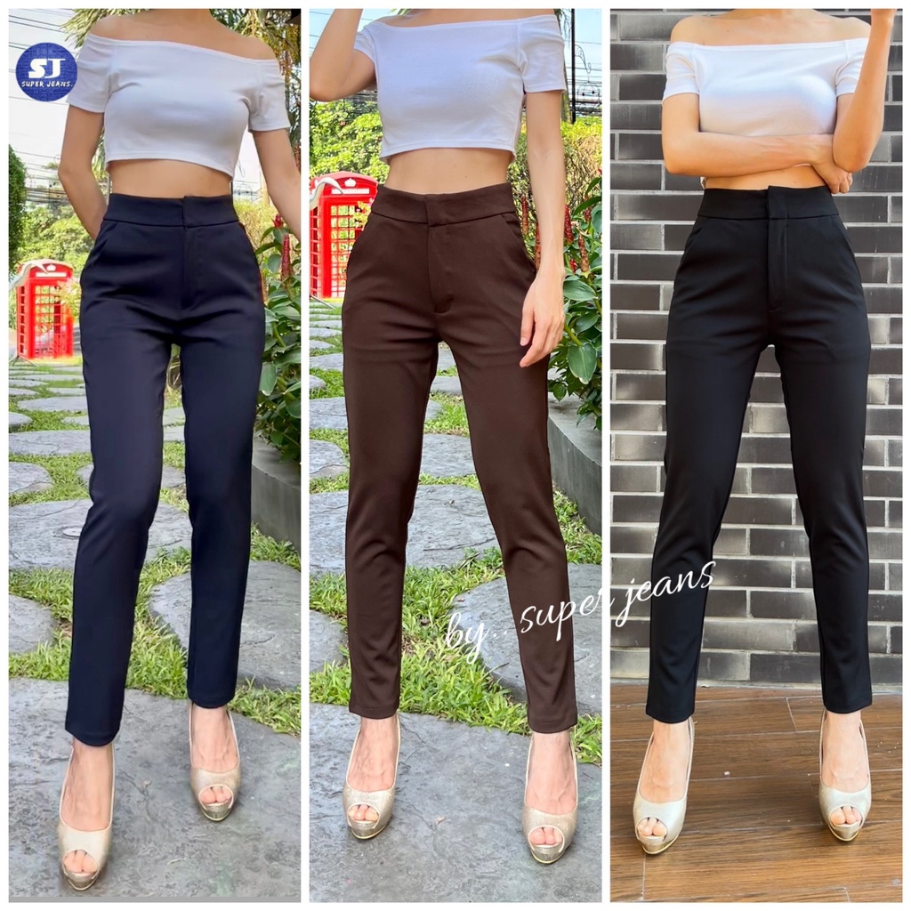กางเกงขาเดฟผ้าโรเชฟตะขอหน้า 8 ส่วน (ยาว 36-37" )
