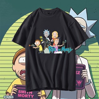 เสื้อยืด Rick And Morty. Family Photo T-Shirt Mens  Printed Korean Fashion Short Sleeve Loose Shirt_30