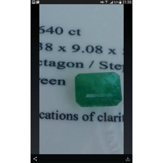 พลอย มรกต Natural Emerald 祖母绿 แซมเบีย 2.64 กะรัต (Cts.克拉) พร้อมใบ Certified