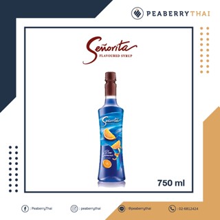 SENORITA Blue Curacao Syrup  750 ML. น้ำเชื่อมแต่งกลิ่นบลูครูราโซ่ ขนาด 750 มล.