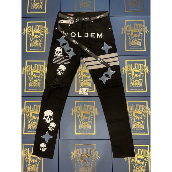 (ของแท้) Holdem Black Oct. Skull Jeans