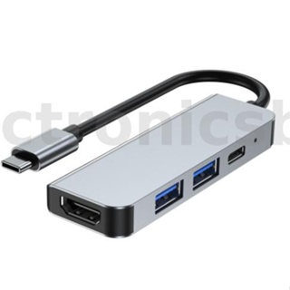 4 In 1 อะแดปเตอร์ฮับ USB 3.0 Type-C พร้อม USB 2.0 USB 3.0 PD 3.0 HDMI สําหรับคอมพิวเตอร์ แล็ปท็อป