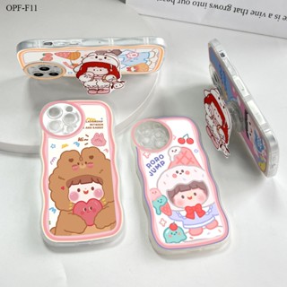 【ฟรี ที่วางโทรศัพท์】OPPO F11 F9 F7 F5 F1S Youth Pro เคสออปโป้ สำหรับ Soft TPU Clear Case การ์ตูน Happy girl เคส เคสโทรศัพท์ เคสมือถือ เคสนิ่ม Big Wave Shockproof Cover