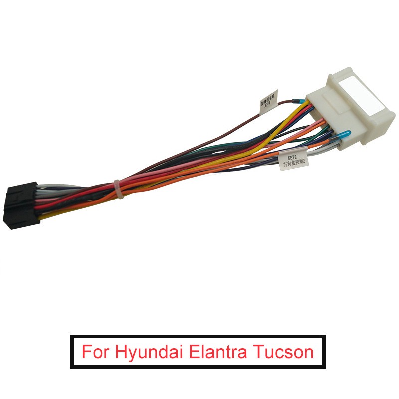 อะแดปเตอร์ปลั๊กเครื่องเล่น DVD 16PIN สําหรับ Hyundai Elantra Tucson Kia Cerato Stereo Plug Wiring Harness