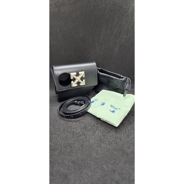 Off White Smooth Leather Cross Body Bag