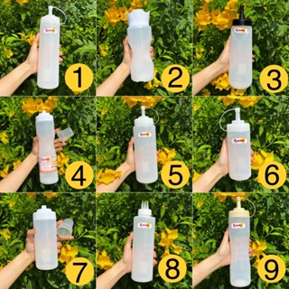 พร้อมส่ง! ขวดซอส ขวดบีบนมข้น ขวดใส่น้ำเชื่อม มีฝาปิด แบบ 1 รู / 3 รู /คว่ำได้ ผลิตในไทย ปลอดภัยกับอาหาร