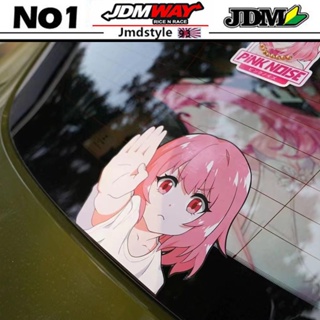 สติกเกอร์ JDM Girl JDM Street Racing สไตล์ญี่ปุ่น สําหรับติดตกแต่งกระจกรถยนต์