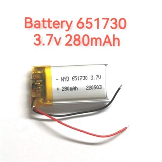 แบตเตอรี่ Battery 651730 แรงดัน 3.7v  ความจุ 280mAh สำหรับ mp3 mp4 player จัดส่งเร็ว มีประกัน เก็บเงินปลายทาง