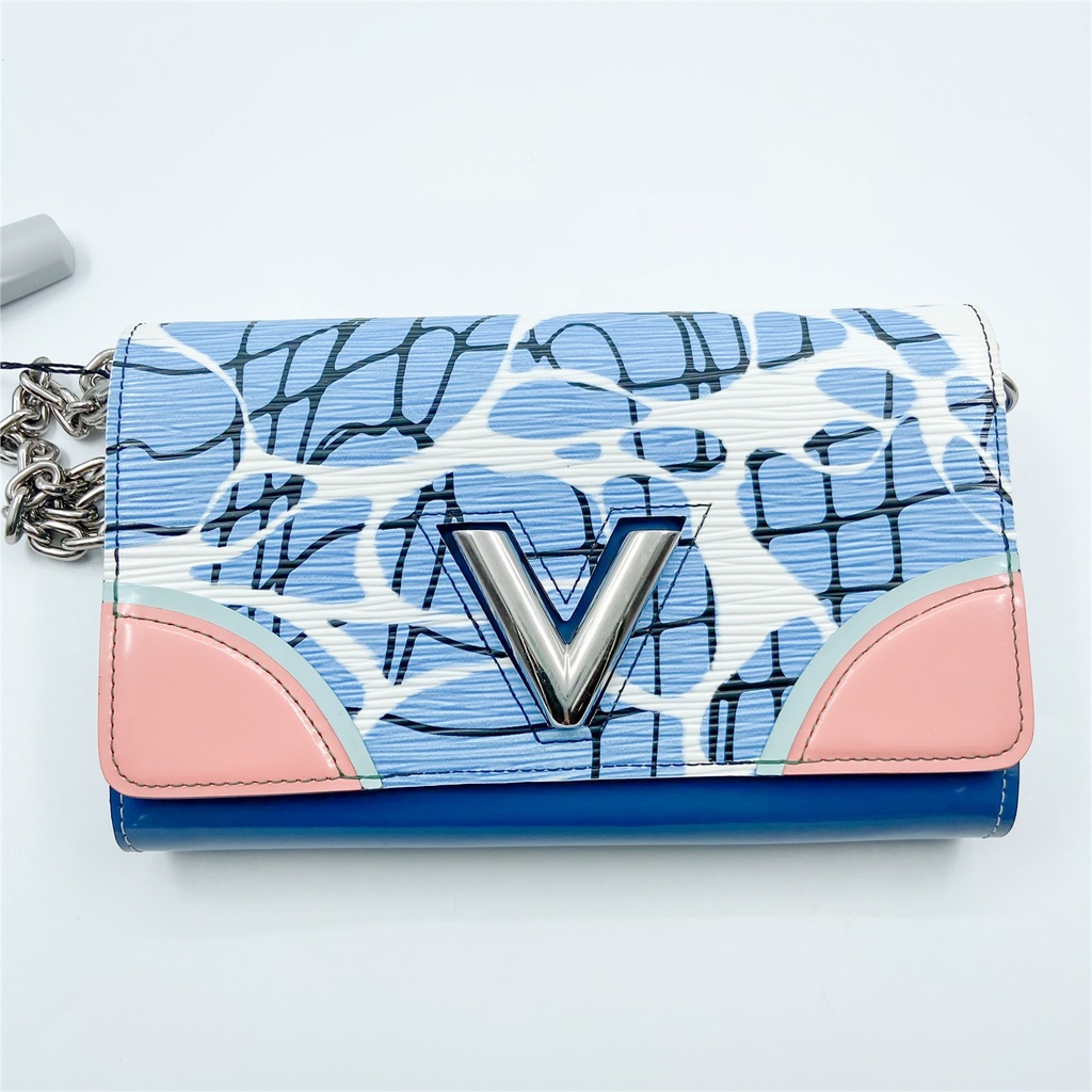 LV Louis Vuitton Twist Blue Water Ripple Limited Edition woc กระเป๋าสะพายไหล่ Messenger กระเป๋าสะพาย