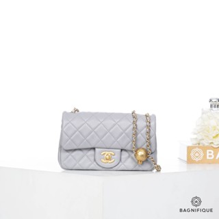 CHANEL CLASSIC ADJ BALL GRAY LAMB GHW