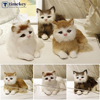 Timekey โมเดลตุ๊กตาแมวจําลอง ขนาดมินิ 15 ซม. ของเล่นสําหรับเด็ก Q8X3