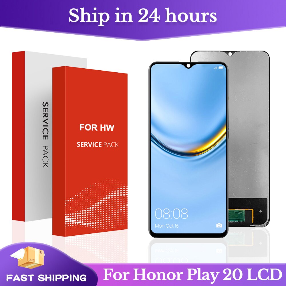 6.52 & 39; & 39; สําหรับ Honor Play 20 จอแสดงผล LCD Touch Screen Digitizer กรอบสําหรับ Huawei Play 2
