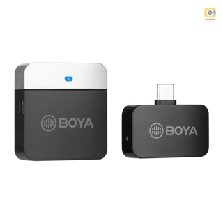 Boya BY-M1LV-U เครื่องส่งสัญญาณระบบไมโครโฟนไร้สาย 2.4GHz และตัวรับสัญญาณไมโครโฟนบันทึกเสียง ขนาดเล็ก พร้อมพอร์ต Type-C แบบเปลี่ยน สําหรับสมาร์ทโฟน แท็บเล็ต บันทึกเสียง Vlog ถ่ายทอดสด V