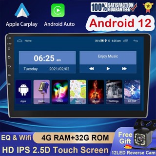 [4G RAM +32G ROM IPS Carplay] Android 12 Double Din Car Radio 7/9/10inch Touch Screen GPS Navi FM Bluetooth