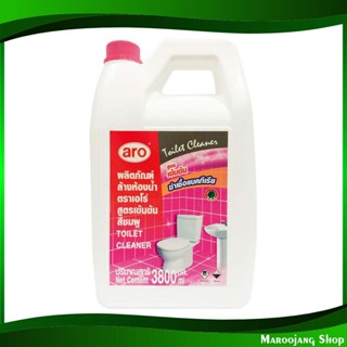 นํ้ายาล้างห้องนํ้าสูตรเข้มข้น สีชมพู Concentrated toilet cleaner, pink color 3800 มล. เอโร่ aro น้ำยา ล้างห้องน้ำ ทำความ