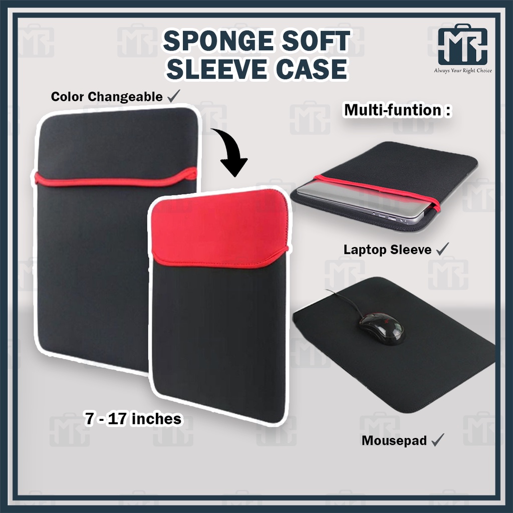 Mr SPONGE RED BLACK เคสกระเป๋าใส่แล็ปท็อป แบบนิ่ม กันน้ํา (7-17 นิ้ว) สําหรับโน้ตบุ๊ก แท็บเล็ต
