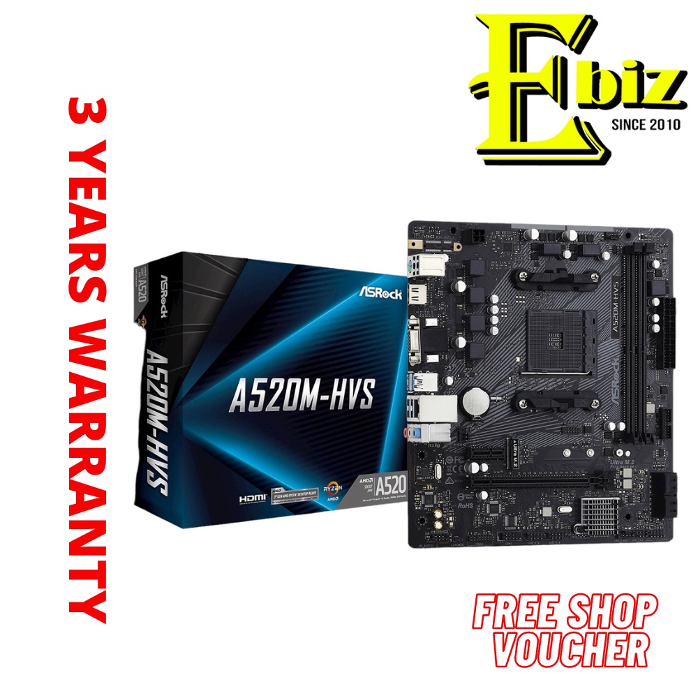 Asrock A520M-HVS AM4 DDR4 MOTHERBOARD