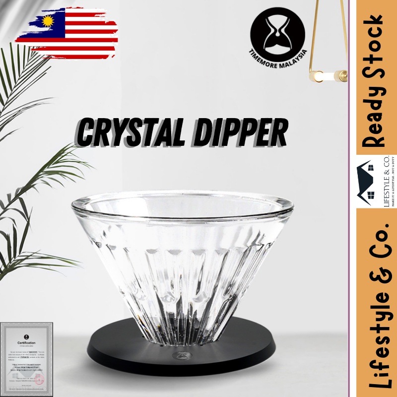 Timemore V60 Crystal Eye Glass เครื่องชงกาแฟ Stylish Pour-Over Dripper ทนทาน Glass & Superior Brewin